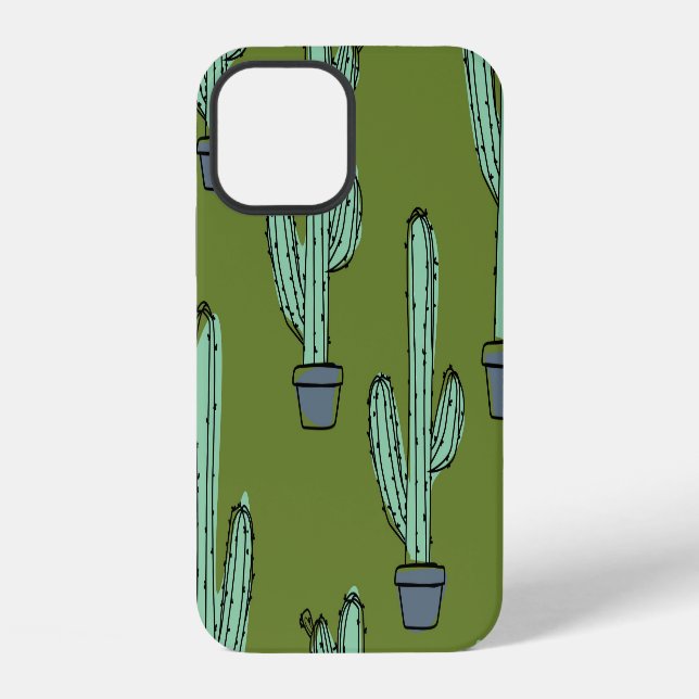 Cactus in Pot Illustration iPhone Case (Back)