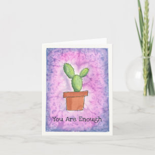 Cactus in Pot- Purple Watercolor Card