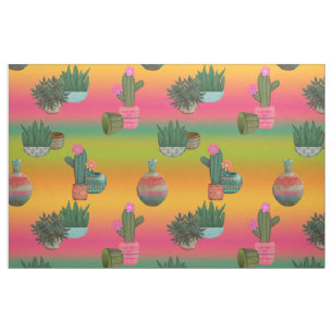 Cactus in Pots Southwestern Ombre Fabric