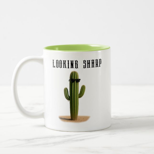 Cactus in Shades Looking Sharp - ELGIS Two-Tone Coffee Mug (Left)