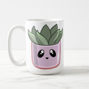 Cactus KawaiGreen Succulent Watercolor  Plant Coffee Mug