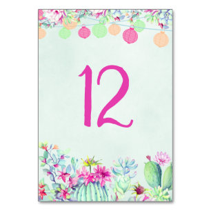 Cactus Lantern Fiesta Succulents Table Number