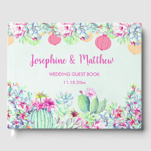 Cactus Lantern Fiesta Succulents Wedding Guest Book
