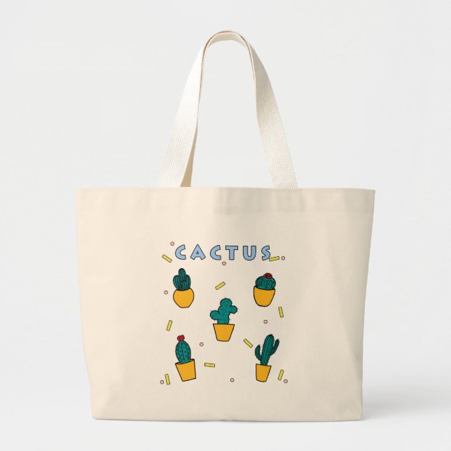 Cactus Large Tote Bag (Front)
