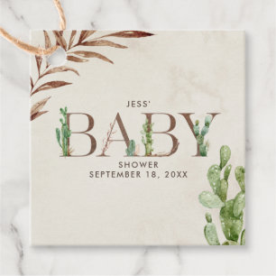 Cactus Leather Baby Shower  Favour Tags