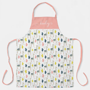 Cactus & Llamas Pattern Apron