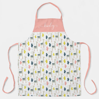 Cactus & Llamas Pattern Apron