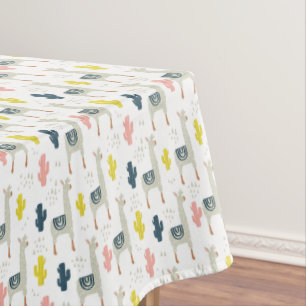 Cactus & Llamas Pattern Tablecloth