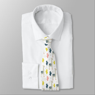 Cactus & Llamas Pattern Tie