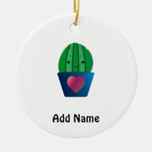 Cactus Love Ceramic Ornament