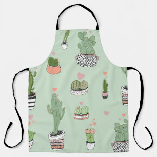 Cactus Love: Cute Cartoon Pattern. Apron