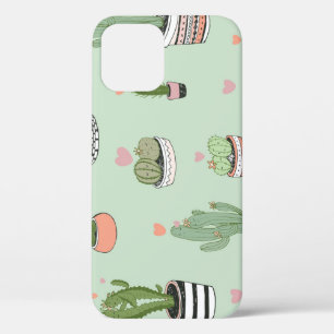 Cactus Love: Cute Cartoon Pattern. iPhone 12 Case