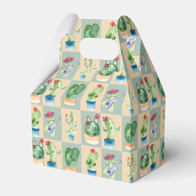 cactus love - watercolor favour box (Front Side)
