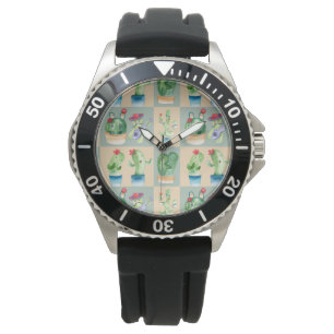 cactus love - watercolor watch