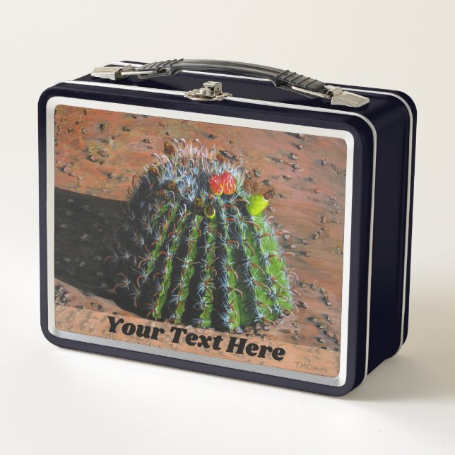 Cactus Lunch Box - Optional Personalisation (Front)