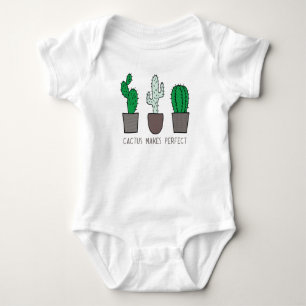 Cactus Makes Perfect Pun Baby Bodysuit
