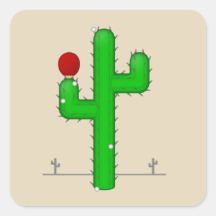 Cactus Makes Perfect Square Sticker