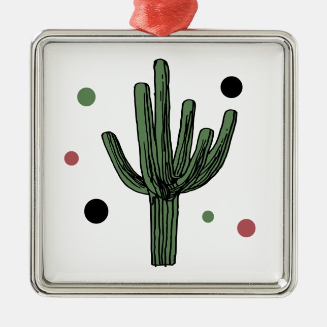 Cactus Metal Ornament (Front)