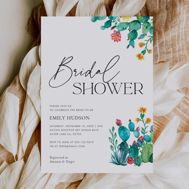 Cactus Mexican Fiesta Bridal Shower Invitation (Creator Uploaded)
