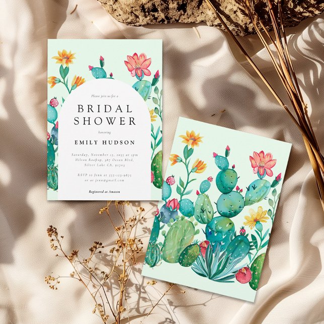 Cactus Mexican Fiesta Bridal Shower Invitation (Creator Uploaded)