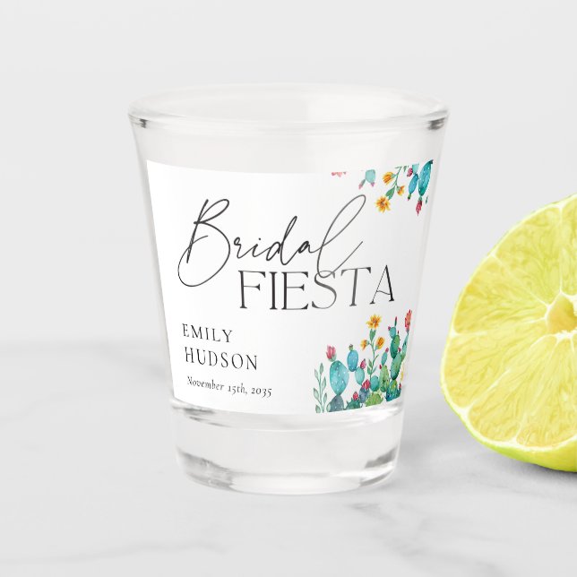 Cactus Mexican Fiesta Bridal Shower Shot Glass (Front)