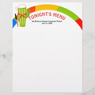Cactus Mexican food catering menu letterhead