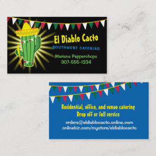 Cactus Mexican Southwestern chef catering Business Card