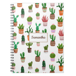 Cactus Modern Custom name Personalised Notebook
