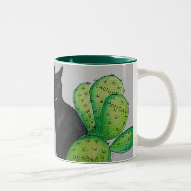 Cactus Monday Two-Tone Coffee Mug (Right)