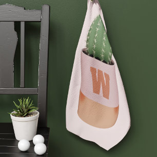 Cactus Monogram Pink Golf Towel