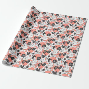 Cactus, monstera: modern seamless pattern. wrapping paper
