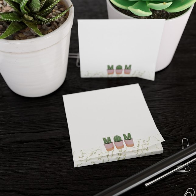 Cactus Mum Plant Mum Succulent Post it Notes (Cute post it notes for the plant mom in your life. Great gift for gardeners!)