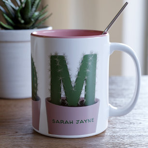 Cactus Mum Succulent Plants Two-Tone Coffee Mug