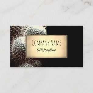 cactus nature plants black and sepia  business card