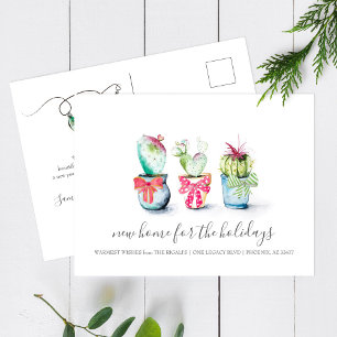 Cactus New Home Holiday Moving Announcemet Postcard