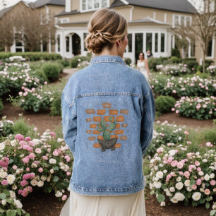 Cactus Oasis: Brick Wall Decor Inspired by Nature Denim Jacket