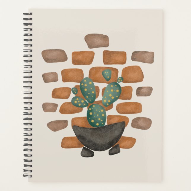 Cactus Oasis: Brick Wall Decor Inspired by Nature Planner (Front)