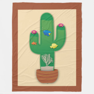Cactus Oasis Fleece Blanket