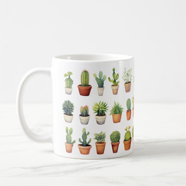 Cactus Oasis Mug / Watercolor Cactus Mug (Left)