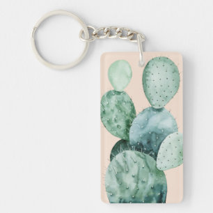 Cactus on Coral Key Ring