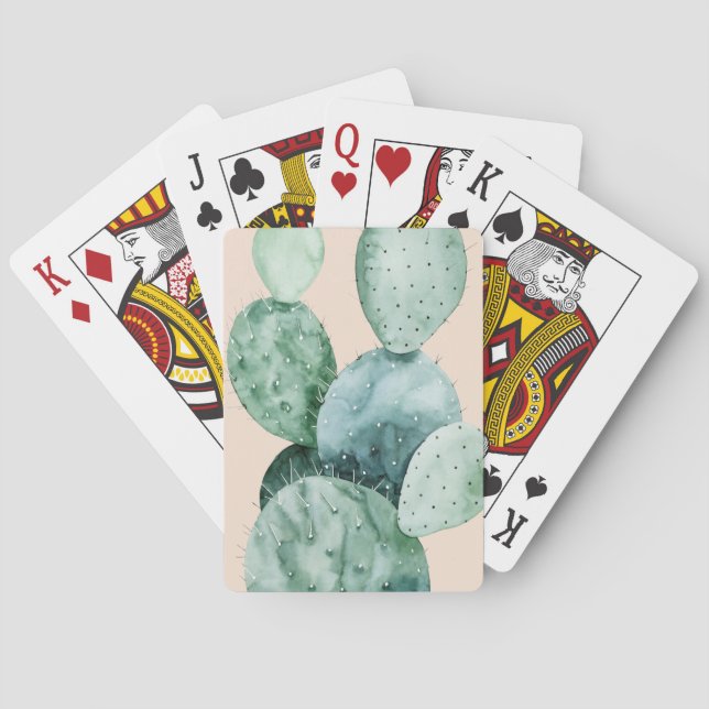 Cactus on Coral Playing Cards (Back)