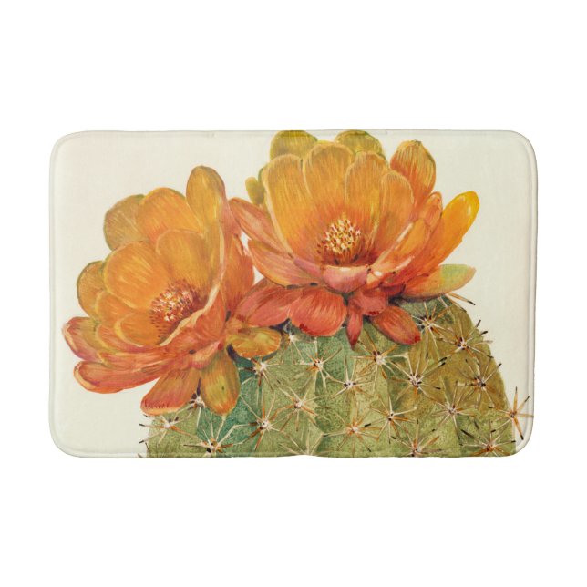 Cactus Orange Blossoms Bath Mat (Front)