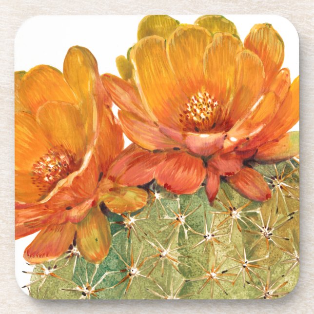 Cactus Orange Blossoms Coaster (Front)