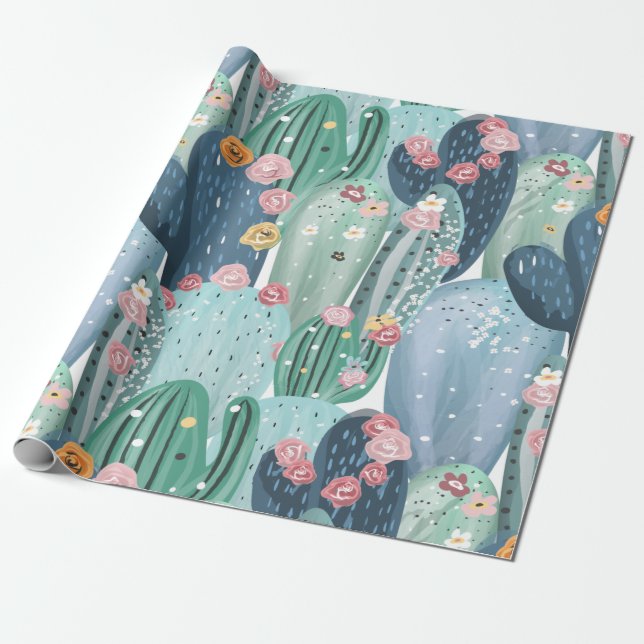 Cactus Overload Wrapping Paper (Unrolled)
