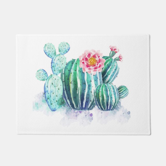 Cactus Painted Doormat (Front)
