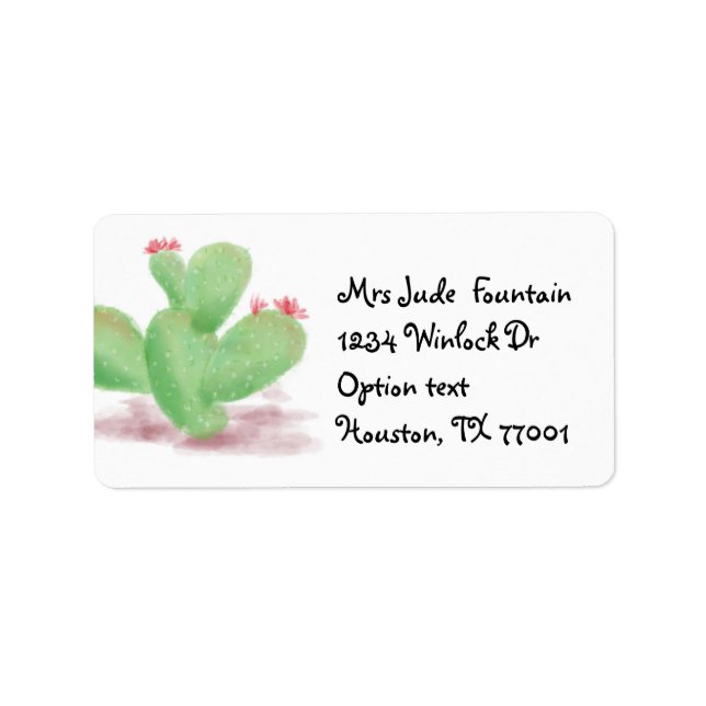 Cactus painting Return Address Mailing Label (Front)