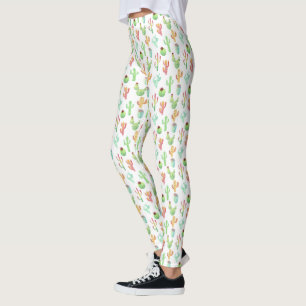 Cactus Pastel Watercolor Pattern Leggings