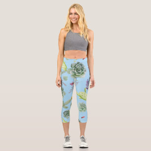 Cactus Pattern 10 Capri Leggings