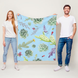 Cactus Pattern 10 Fleece Blanket