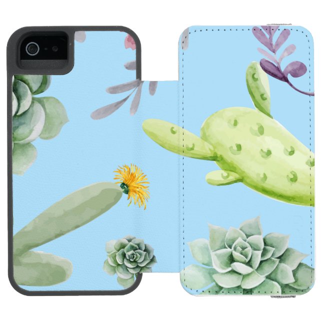 Cactus Pattern 10 Incipio iPhone Wallet Case (Folio Open)